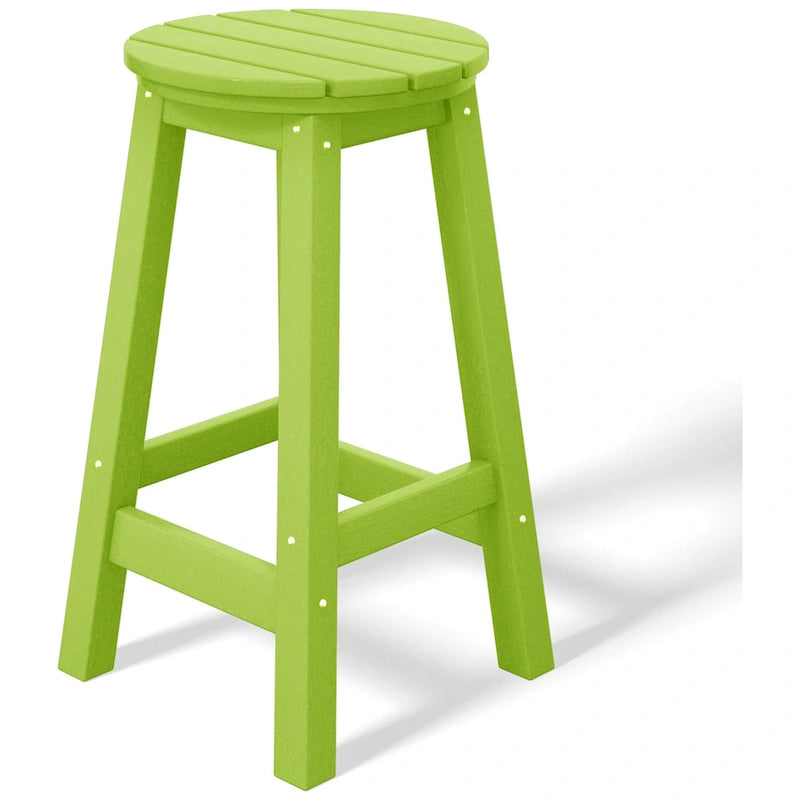 Tabourets de comptoir ronds d'extérieur Polytrends Laguna HDPE tous temps, 24 pouces (ensemble de 2)