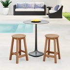 Tabourets de comptoir ronds d'extérieur Polytrends Laguna HDPE tous temps, 24 pouces (ensemble de 2)