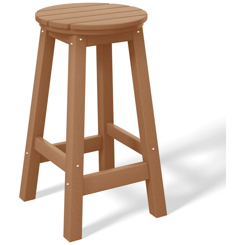 Tabourets de comptoir ronds d'extérieur Polytrends Laguna HDPE tous temps, 24 pouces (ensemble de 2)