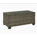 Ensemble de canapé d'angle d'extérieur en résine tressée 6 pièces avec coussins et table basse