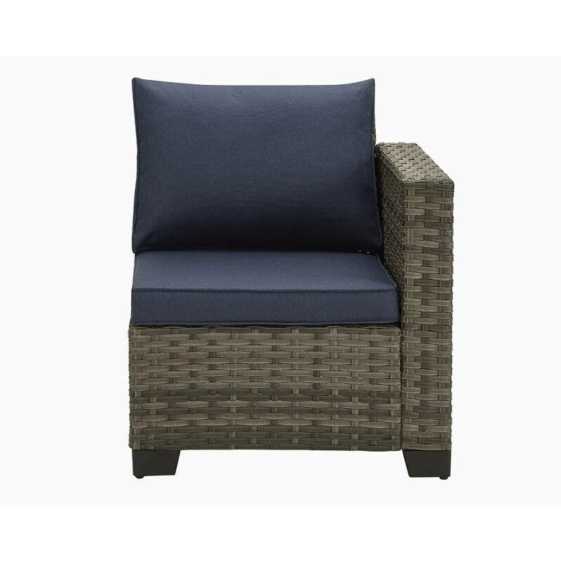 Ensemble de canapé d'angle d'extérieur en résine tressée 6 pièces avec coussins et table basse