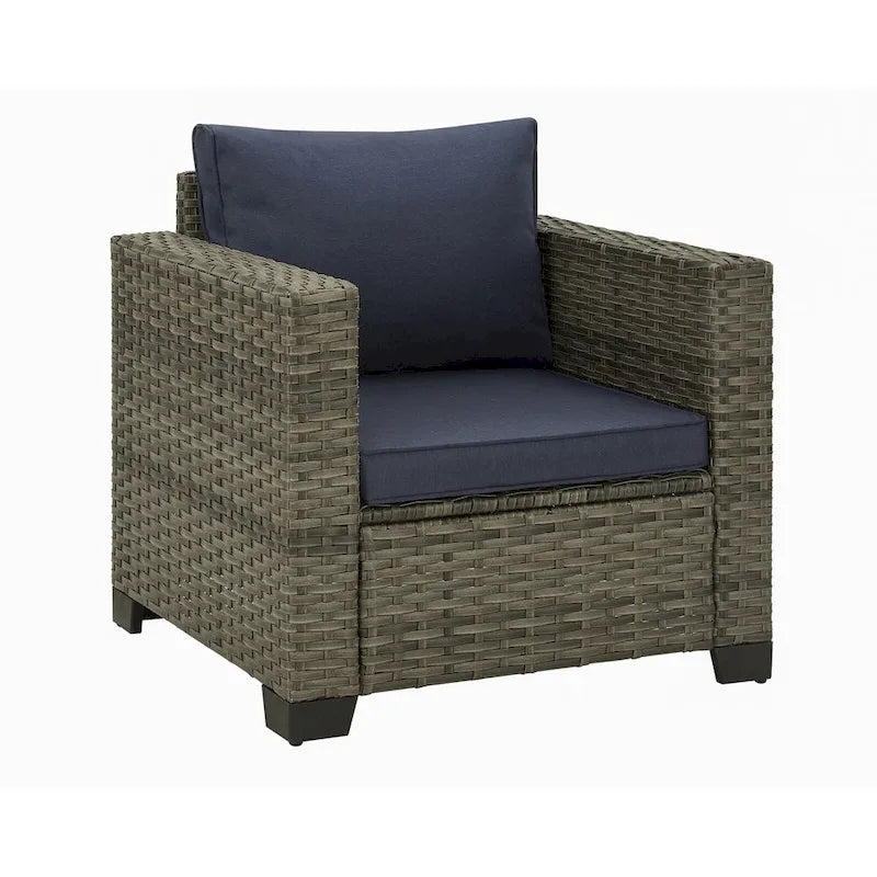 Ensemble de canapé d'angle d'extérieur en résine tressée 6 pièces avec coussins et table basse