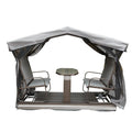 4-Seat Outdoor Glider Benches with Canopy, Aluminum Frame