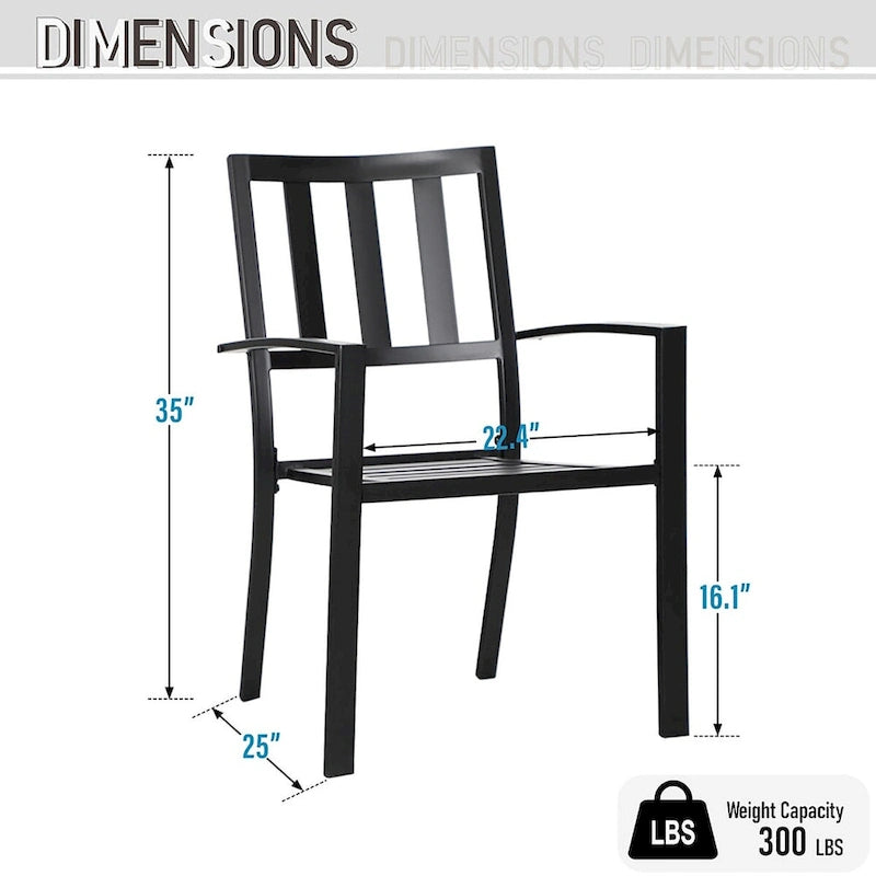 Ensemble de salle à manger d'extérieur MAISON ARTS 7/9 pièces avec table rectangulaire extensible en métal et chaises empilables en métal