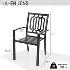 Ensemble de salle à manger d'extérieur MAISON ARTS 7/9 pièces avec table rectangulaire extensible en métal et chaises empilables en métal