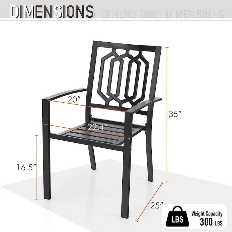 Ensemble de salle à manger d'extérieur MAISON ARTS 7/9 pièces avec table rectangulaire extensible en métal et chaises empilables en métal