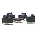 Ensemble de conversation 5 pièces Milo Espresso avec fauteuil club de jardin Sunbrella