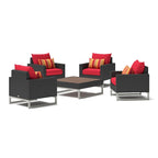 Ensemble de conversation 5 pièces Milo Espresso avec fauteuil club de jardin Sunbrella