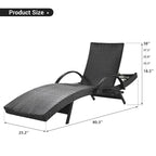 Chaises longues d'extérieur en osier (lot de 2)
