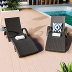 Chaises longues d'extérieur en osier (lot de 2)