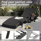 Chaises longues d'extérieur en osier (lot de 2)
