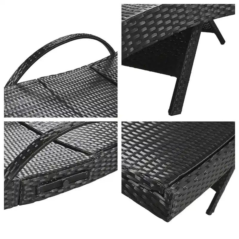 Chaises longues d'extérieur en osier (lot de 2)