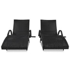 Chaises longues d'extérieur en osier (lot de 2)