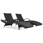 Chaises longues d'extérieur en osier (lot de 2)