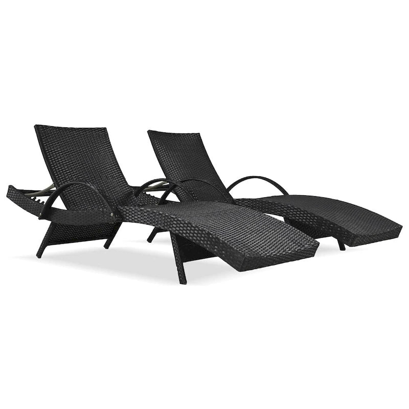 Chaises longues d'extérieur en osier (lot de 2)