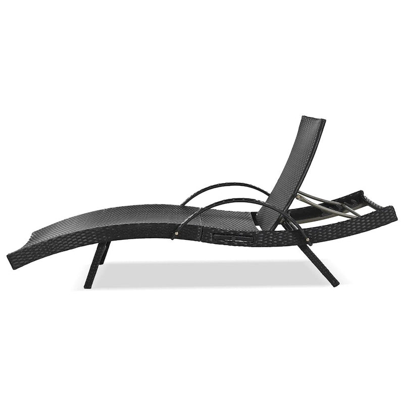 Chaises longues d'extérieur en osier (lot de 2)