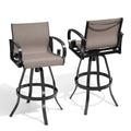 Tabourets de bar pivotants d'extérieur VredHom, revêtement en textilene Sunbrella - 51 cm (L) x 112,5 cm (H)