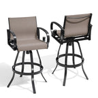 Tabourets de bar pivotants d'extérieur VredHom, revêtement en textilene Sunbrella - 51 cm (L) x 112,5 cm (H)
