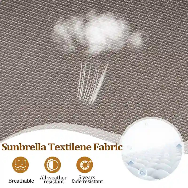 Tabourets de bar pivotants d'extérieur VredHom, revêtement en textilene Sunbrella - 51 cm (L) x 112,5 cm (H)
