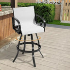 Tabourets de bar pivotants d'extérieur VredHom, revêtement en textilene Sunbrella - 51 cm (L) x 112,5 cm (H)