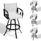 Tabourets de bar pivotants d'extérieur VredHom, revêtement en textilene Sunbrella - 51 cm (L) x 112,5 cm (H)