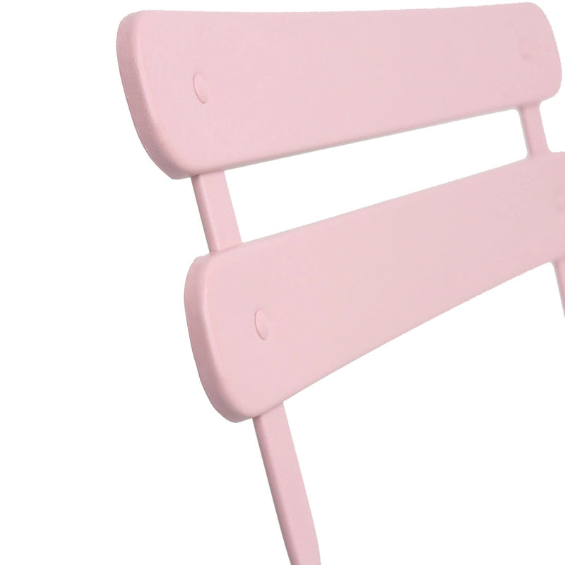 Ensemble bistro d'extérieur rond en métal 3 pièces, pliable, avec coussins beiges