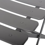 Ensemble bistro d'extérieur rond en métal 3 pièces, pliable, avec coussins beiges