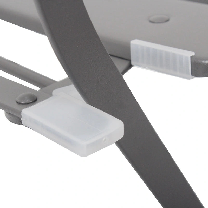 Ensemble bistro d'extérieur rond en métal 3 pièces, pliable, avec coussins beiges