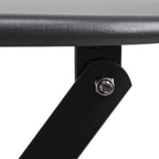 Ensemble bistro d'extérieur rond en métal 3 pièces, pliable, avec coussins beiges