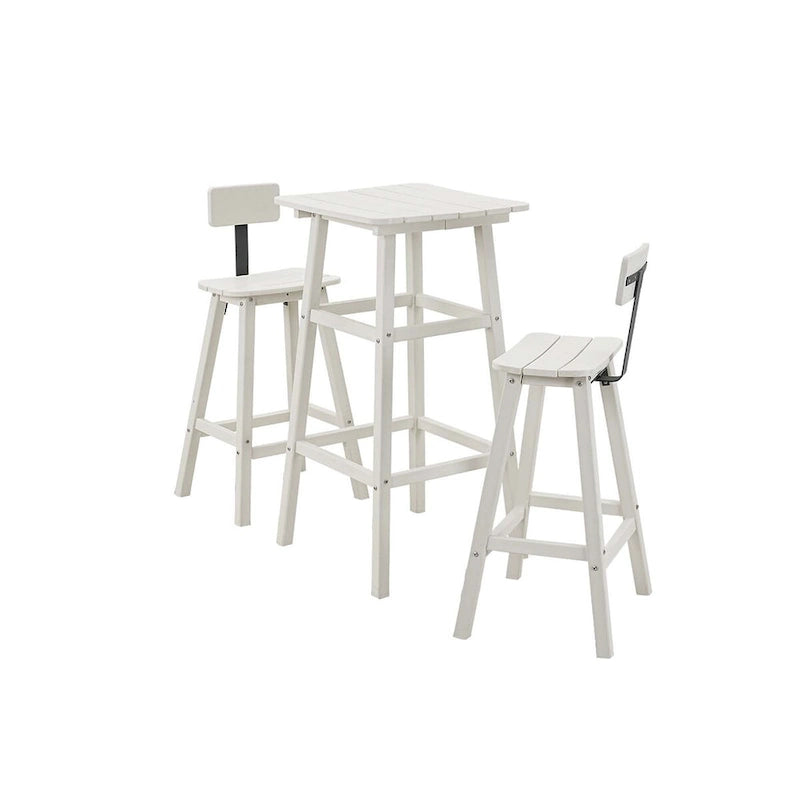 Ensemble de bar de service extérieur carré 3 pièces en PEHD