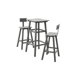 Ensemble de bar de service extérieur carré 3 pièces en PEHD