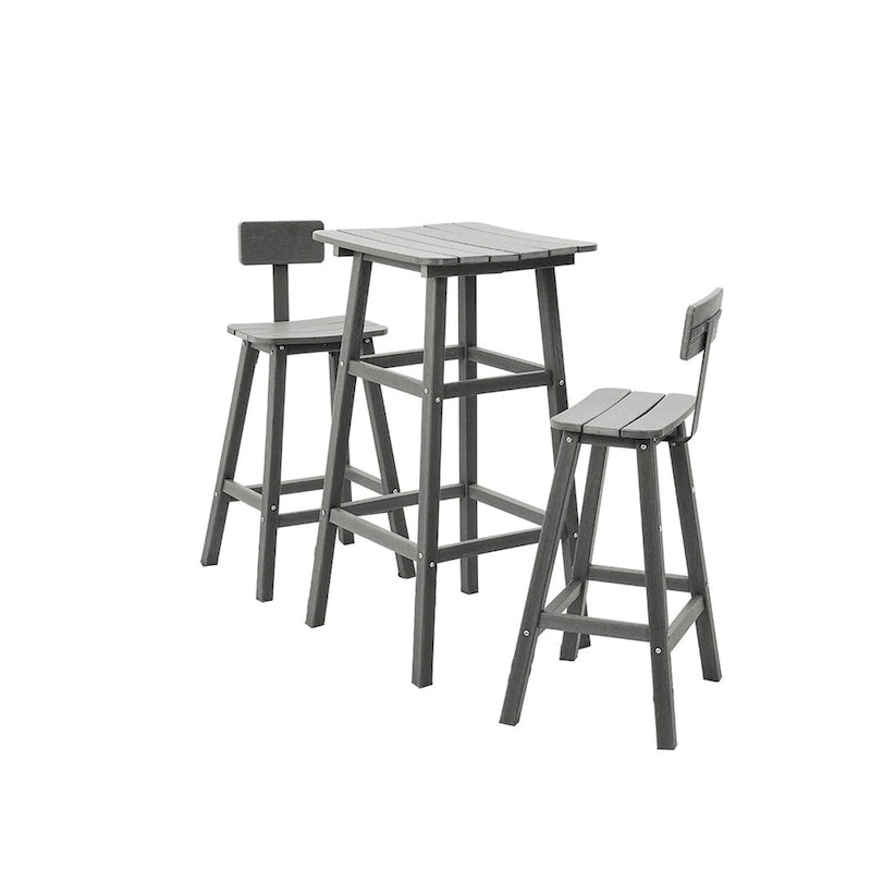 Ensemble de bar de service extérieur carré 3 pièces en PEHD