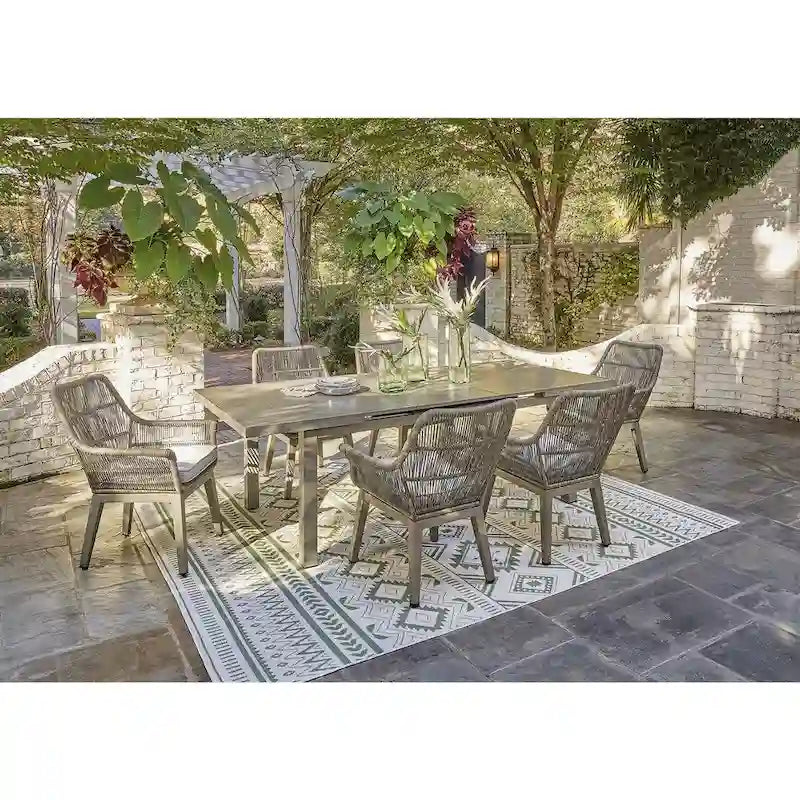 Signature Design by Ashley Beach Front Beige 7-Piece Outdoor Package - 42W x 71/94D x 30H