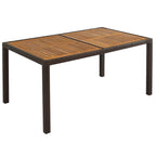 Ensemble repas de patio pour 6 personnes comprenant une table et des chaises en osier avec coussins