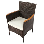Ensemble repas de patio pour 6 personnes comprenant une table et des chaises en osier avec coussins