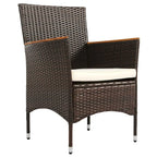 Ensemble repas de patio pour 6 personnes comprenant une table et des chaises en osier avec coussins