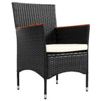 Ensemble repas de patio pour 6 personnes comprenant une table et des chaises en osier avec coussins