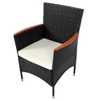 Ensemble repas de patio pour 6 personnes comprenant une table et des chaises en osier avec coussins
