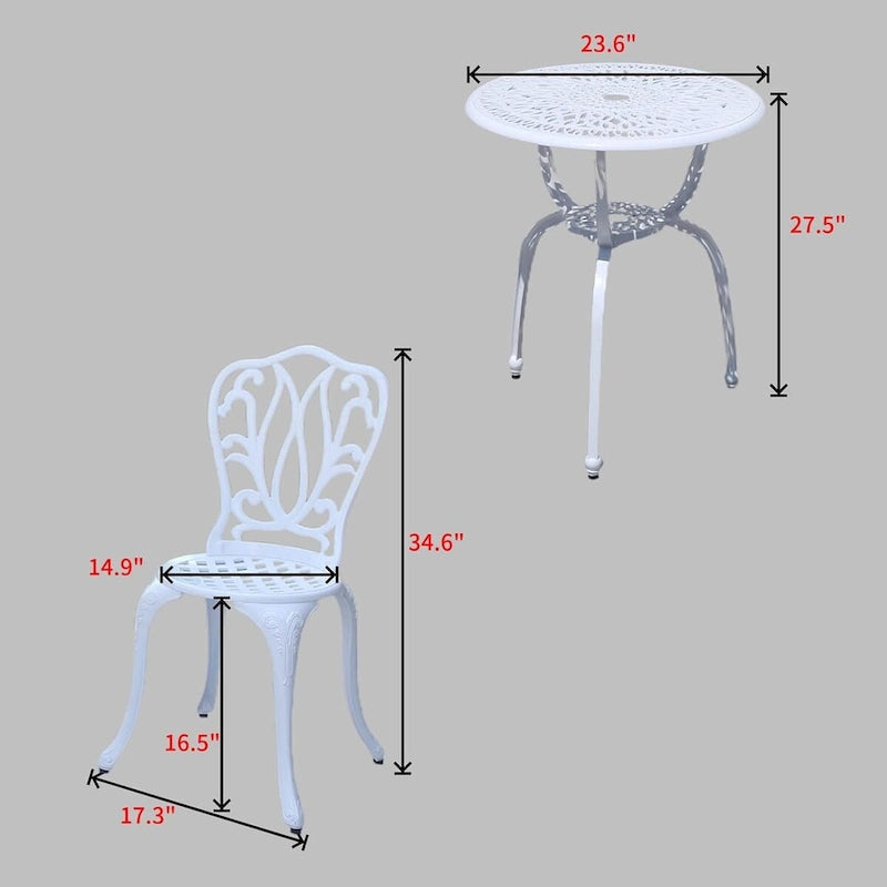 Ensemble de patio en aluminium moulé, mobilier de jardin extérieur en métal