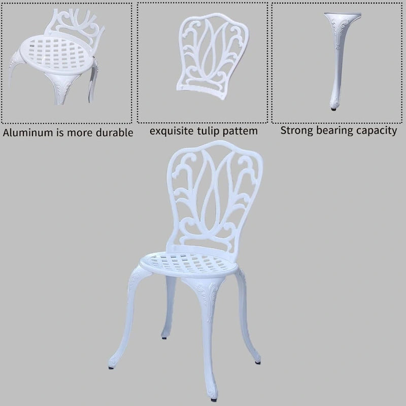 Ensemble de patio en aluminium moulé, mobilier de jardin extérieur en métal