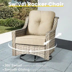 Ensemble de conversation en résine tressée XIZZI 6 pièces avec chaise pivotante