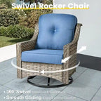 Ensemble de conversation en résine tressée XIZZI 6 pièces avec chaise pivotante