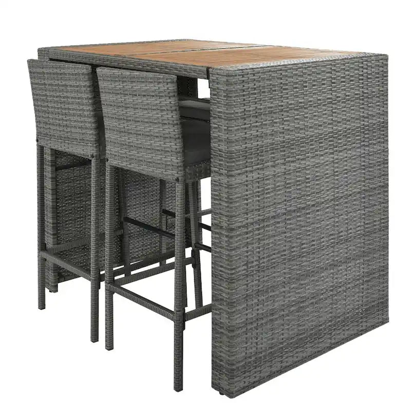 Ensemble de bar extérieur en osier 5 pièces