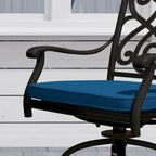 Tabouret d'extérieur en aluminium moulé avec coussin (lot de 2)