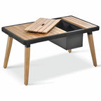 Ensemble de mobilier de patio en corde 6 pièces avec table de bar élégante en bois d'acacia