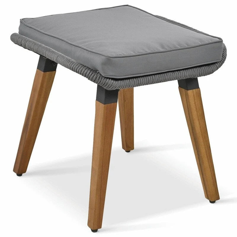 Ensemble de mobilier de patio en corde 6 pièces avec table de bar élégante en bois d'acacia