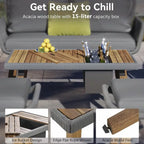 Ensemble de mobilier de patio en corde 6 pièces avec table de bar élégante en bois d'acacia