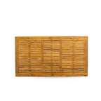 Ensemble de salle à manger d'extérieur - Chaises à dossier haut à lattes et table rectangulaire à 4 pieds en bois - Finition huile naturelle (Option pièces)