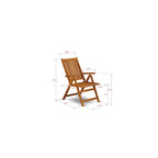 Ensemble de salle à manger d'extérieur - Chaises à dossier haut à lattes et table rectangulaire à 4 pieds en bois - Finition huile naturelle (Option pièces)