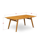 Ensemble de salle à manger d'extérieur - Chaises à dossier haut à lattes et table rectangulaire à 4 pieds en bois - Finition huile naturelle (Option pièces)